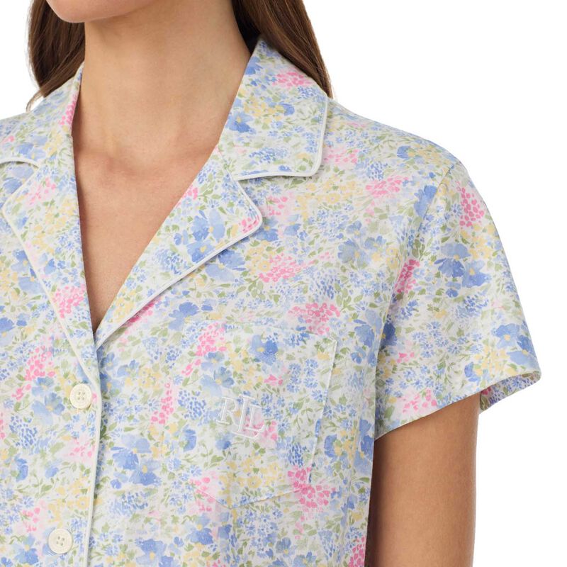 Lauren Ralph Lauren Cotton Knit S/S Notch Collar Pajama Set image number 2
